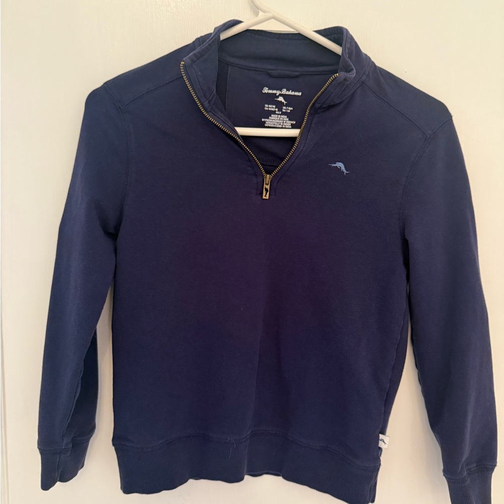 Tommy Bahama YOUTH Navy Zip-Up sweater Medium 7/8